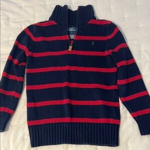 Ralph Lauren Navy and Red Striped Sweater